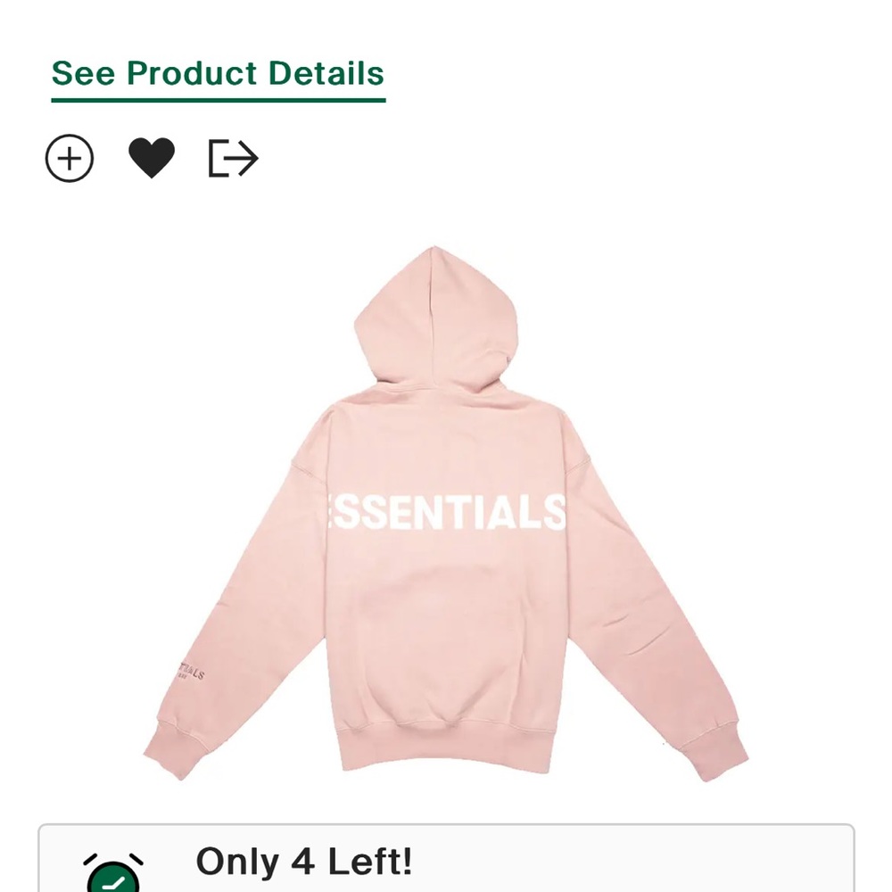 FOG essentials blush hoodie